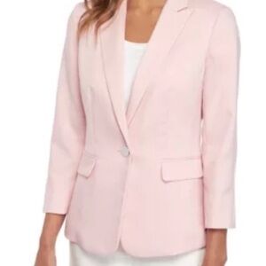 Kasper Tutu Pink Blazer One-Button -3/4 Length Sleeve-Lined Sz. 8 -NWT